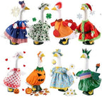 8 Sets Porch Goose Outfits Clothes All Seasons Bundle for Halloween Christmas Valentines Day Easter 4th of July Thanksgiving St. Patrick's Day Statue of Liberty for 23 inch Porch Goose Lawn Yard Decor by Yardfeath