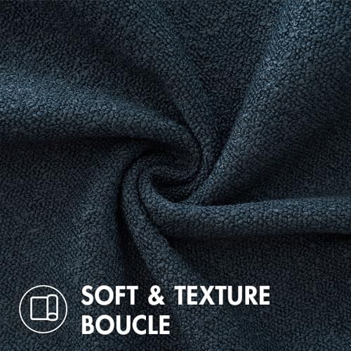 MIULEE 22x22 Decorative Euro Sham Boucle Couch Pillow Covers Navy Blue - Image 5