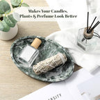 Koville Natural Marble Tray, Vanity Decorative Oval Marble Tray for Home, Countertop Organizer, Catchall Tray for Perfume, Candles, Jewelry - Image 7