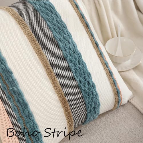 Turquoise Pillow Covers 18x18 inch Set of 2 Boho Farmhouse Decor - Image 4