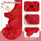 20 Pack Red Cheesecloth Table Runner Long,21.5 x 120 Inch - Image 4