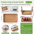 Rattan Serving Tray, Rectangle Wicker Storage Basket for Organizing - Image 3