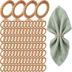Ferrochef Boho Woven Rattan Napkin Rings, Natural, 100 Pcs by Ferrochef