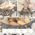 TIDYTEDS Macrame DreamLights Boho Stuffed Animal Storage Net or hammock Extra Large for Small or large Plushies. Plush Gray Toy Storage Holder - Image 6