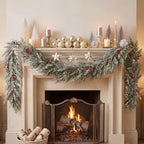 Thiccywoov 9ft Cedar Frosted Snow Christmas Garland Decoration for Mantel by Jgiusenfg