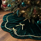Arrowbash Green 48 Inch Christmas Tree Skirt Velvet Scallop Ddge by Arrowbash