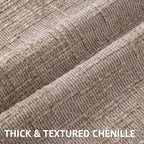 decorUhome Textured Chenille Throw Pillow Covers 26x26 Set of 2 Oatmeal - Image 2