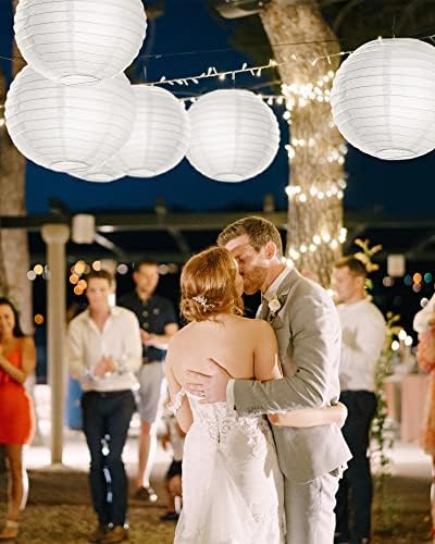 Treela 30pack White Chinese Paper Lanterns for Wedding Party Decor, 10" - Image 6