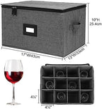 Mayniu Stemware Storage Cases 2 Pack, Wine Glass Storage Box with Dividers - Image 4