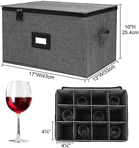 Mayniu Stemware Storage Cases, Wine Glass Storage Box with Dividers - Image 4