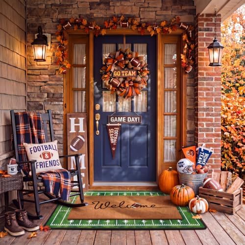 Moucuny 2 Pcs Football Doormat, Football Field Rug Outdoor, Non-Slip - Image 4