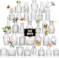Glass Bud Vase Set of 32PCS Wedding Centerpieces for Tables,Mini Clear Bud Vases for Flowers,Small Flower Vases Suitable for Birthday Party,Anniversary,Wedding,Baby Shower (Clear, 32PCS) by Unknown