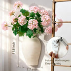 Vanselia Ceramic Wall Vase Home Decor Hanging Planters (2 Pack 11.8" Rustic) - Image 2