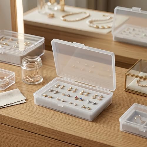 LJY 12 Clear Plastic Boxes, 5.3 x 3.1 x 1.2 in for Office Supplies - Image 6