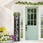 3D Outdoor Welcome Sign, 45"X9", Wood Black by Unknown