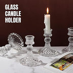 DARJEN Candlestick Holders Set,12Pcs 4" H Taper Candle Holders Bulk, Clear Glass Candle Holders for Wedding, Spring Party, Romantic Dinner, Festival & Windowsill Decor - Image 2