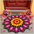 Frienda 24 Inch Rangoli Doormat Indian Pooja Decorations for Home, Lotus by Frienda