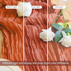 Cheesecloth Table Runner 10FT 12Pcs Terracotta Boho Gauze Sheer Runners - Image 5