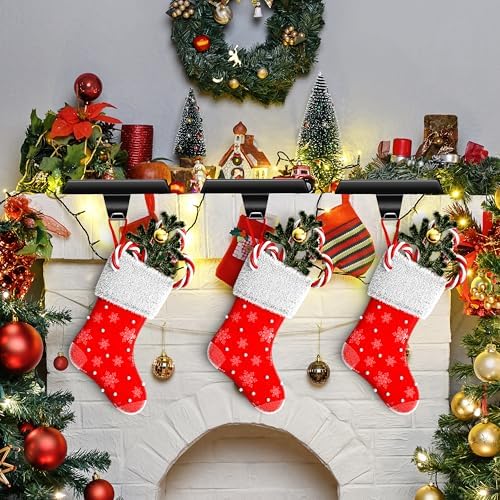 OCTERIC Christmas 6 Pcs Black Stocking Holders Mantel Hook Hangers Fireplace Hooks Hanger Grip Bases for Christmas Party Decorations Xmas Décor - Image 6