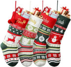 Personalized Christmas Stockings with Embroidered Name & Monogram,Custom Knit Christmas Stocking for Kids Girl Family,5 Pack 19.7” Large Xmas Stockings for Fireplace or Holiday Decor by Infiher