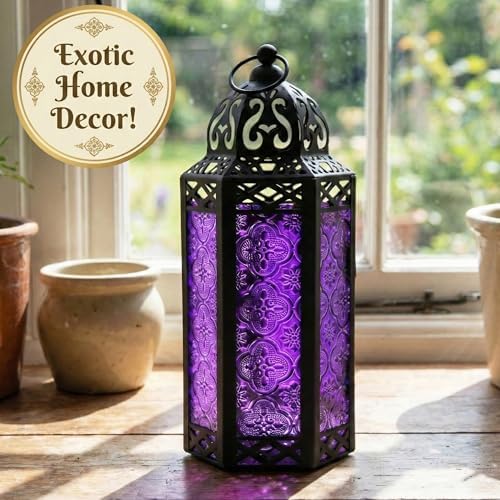 Vela Lanterns Decorative Indoor Gothic Candle Holders, Purple, M, 6-Pack - Image 2