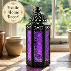 Vela Lanterns Decorative Indoor Gothic Candle Holders, Purple, M, 2-Pack - Image 3