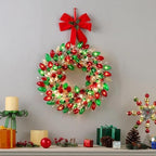 Mr. Christmas 18" Vintage Bulb Wreath - Multicolored (Red & Green) - Image 2