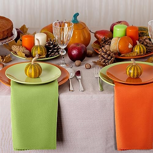 Preboun 20 Set Thanksgiving Cloth Napkins 19" with Pumpkin Ring Holders - Image 5