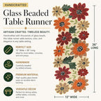 CLEENTABLE Beaded Coastal Table Runner, 13 x 36 in, Multi - Image 4