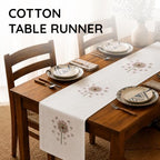 Hand-Embroidered Cotton Table Runner, 16 x 96 Inch, Pink Dandelion - Image 2
