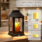 Candle Warmer Lamp with Timer, Farmhouse Rustic Lantern-Dark Bronze - Image 4