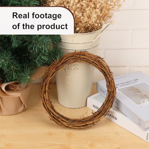 12 Pcs 8 inch Natural Grapevine Wreath Set, Hand-Woven Vine Branch Wreaths for DIY Crafts, Christmas Decorations, Home & Event Styling - Image 4