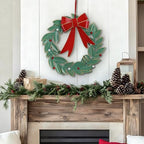 Vintage Metal Christmas Wreath Wall Decor Rustic Xmas Large Distressed Hanging Onaments Wreath for Front Door Porch Wall Home Outdoor Party Decoration, 14 Inch - Image 6