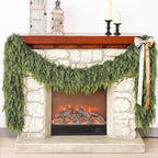 Lifelike Touch Artificial Cedar Garland for Christmas Decor(9 FT,2 PCS) by FOTEEWL