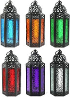 Vela Lanterns Decorative Indoor Moroccan Holders, Assorted Colors, M, 6-PK by VelaCandleLanterns