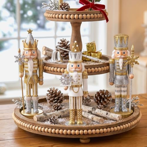 Simgoing 3 Pcs Christmas Nutcracker Soldier Snowflakes Nutcracker Figurine - Image 4