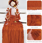 20 Pack Terracotta Table Runner 10Ft Cheesecloth Table Runner Boho Gauze Table Runners Romantic Long Sheer Fabric Cheese Cloth Table Runners for Wedding Party Bridal Shower(Terracotta) - Image 5
