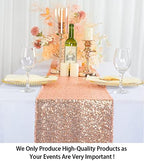 ShinyBeauty Rose Gold Table Runners 15pcs 12x108-Inch Rose-Gold Sequin Table Runner Glitter Table Runner for Parties Bridal Shower Decorations -0908S - Image 2