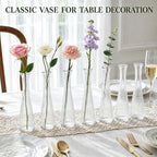 12 Pcs Glass Bud Vases Bulk for Centerpieces, 8.5” Tall Clear Bud Vases - Image 6