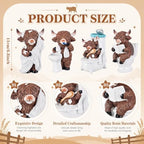 Simgoing 4 Pcs Farmhouse Highland Cow Bathroom Decor, Resin Cow Figurines - Image 2
