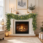 6FT Soft Touch Artificial Norfolk Pine Christmas Garland with Timer Lights - Image 5