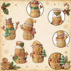 Thyle 4 Pcs Christmas Gingerbread Snowman Figurines Decorations - Image 4