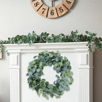 Sggvecsy 6 Pack Artificial Eucalyptus Garland Greenery Leaves Handmade 3D Silk Vines Silver Dollar Leaves Faux Leaf Plants for Wedding Wall Table Party Home Fireplace Bedroom Decor - Image 2
