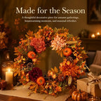 22Inch Fall Wreath for Front Door, Large Autumn Harvest Garland Decoration - Image 5