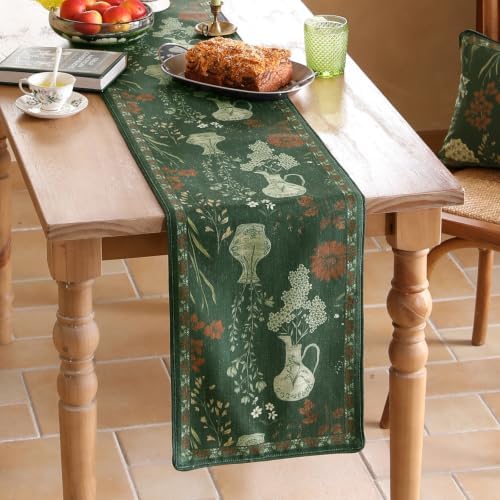 ISAENNE Designer French Linen Extra Long Table Runner,118"x12"-Nocturne - Image 3
