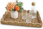 Rectangular Wicker Tray for Decor 15x10 in, Handwoven Seagrass Rattan Tray with Scalloped Edge for Kitchen Bathroom Living Room, Large Rattan Basket Storage Home Décor by SAVVYSORTED%C2%AE