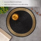 Black & Gold Beaded Placemat – 14" Space Tablemat Handmade Luxury Table Charger, Non-Slip Heat Resistant Dining & Holiday Decor(Set of 4) - Image 2