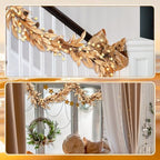 9ft Gold Leaf Christmas Garland, Artificial Bay Leaf Berry Pine Decor - Image 5