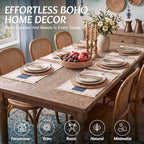 6 Set Boho Kitchen Dining Decoration for Table Placemat, Blue - Image 2