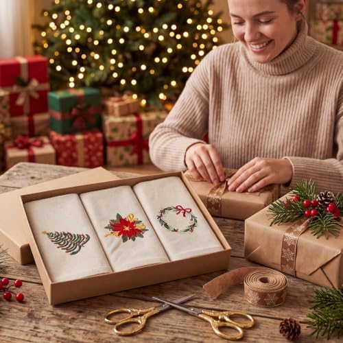 Christmas Cloth Napkins Linen Dinner Napkin, Set of 12, Linen - Image 4